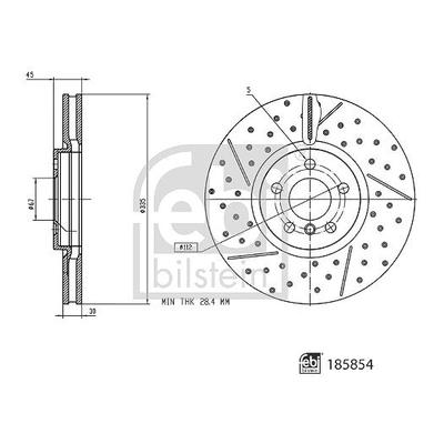 Febi Bilstein 1x Bremsscheibe [Hersteller-Nr. 185854] für Mini