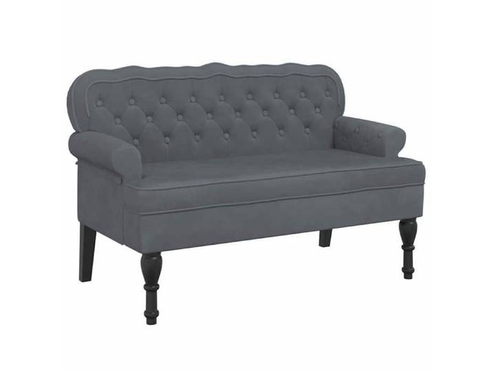 BEST-HOME Banc banquette bout de lit - avec dossier gris foncé 119 5x64 5x75 cm velours 1parcel4779