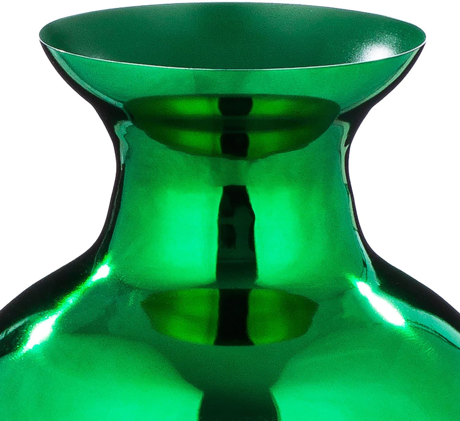 Tischvase GILDE "Vase bauchig Kyoto", grün, B:25cm H:29cm T:25cm Ø:25cm, Eisen, Vasen, Tischvase grün B/H/T: 25cm x 29cm x 25cm Ø 25cm