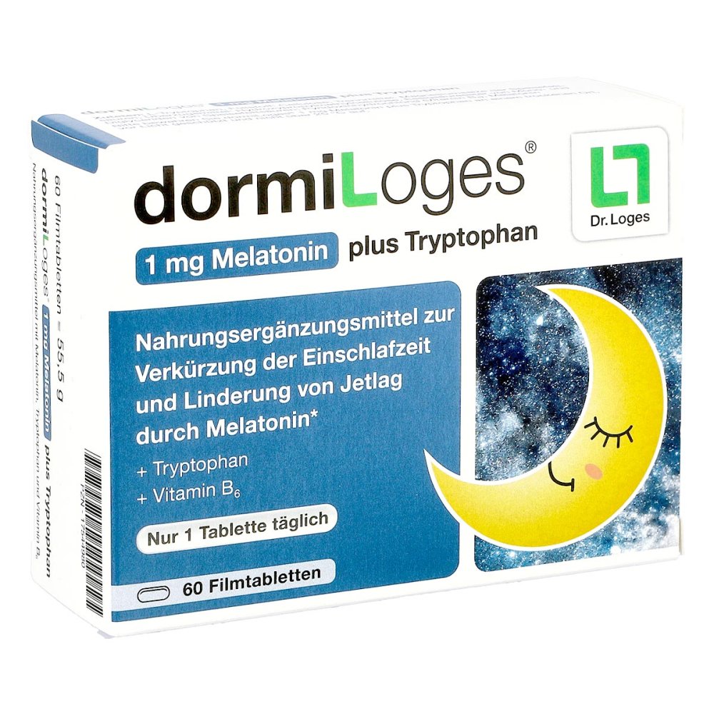 Dr. Loges + Co. GmbH DormiLoges 1 mg Melatonin plus Tryptophan 17544980