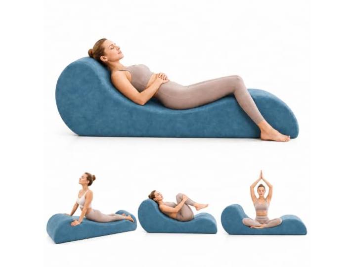 JSWHYBD Yoga-Stuhl, Ergonomische Chaiselongue aus Hochdichtem Schaumstoff Bodensofa für Yoga, Meditation, Stretching, Lesen und Entspannung(Blue)