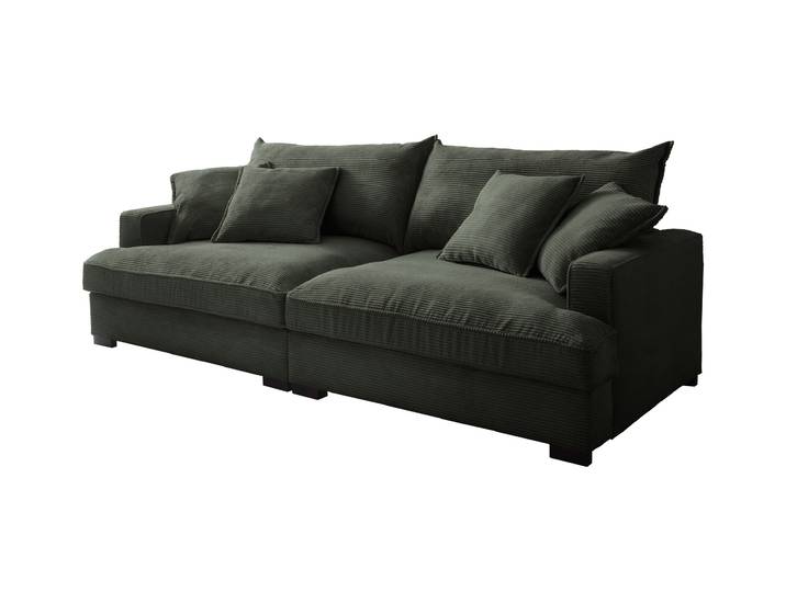 Big Sofa Cord grün - 242 cm - Nosagunterfederung - TRIBECCA