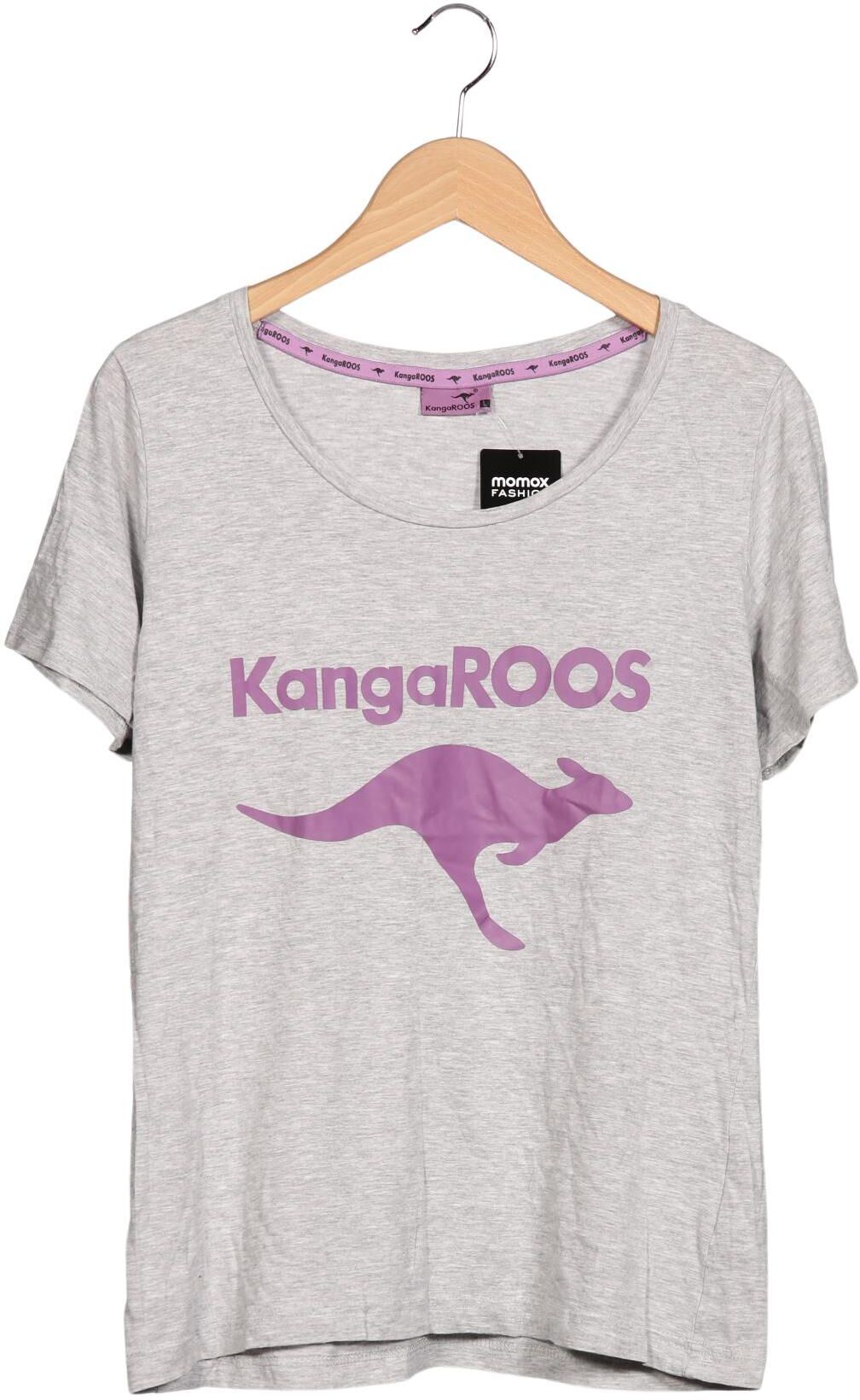 KangaROOS Damen T-Shirt, Grau, Gr. L, Baumwolle / Viskose - Second Hand