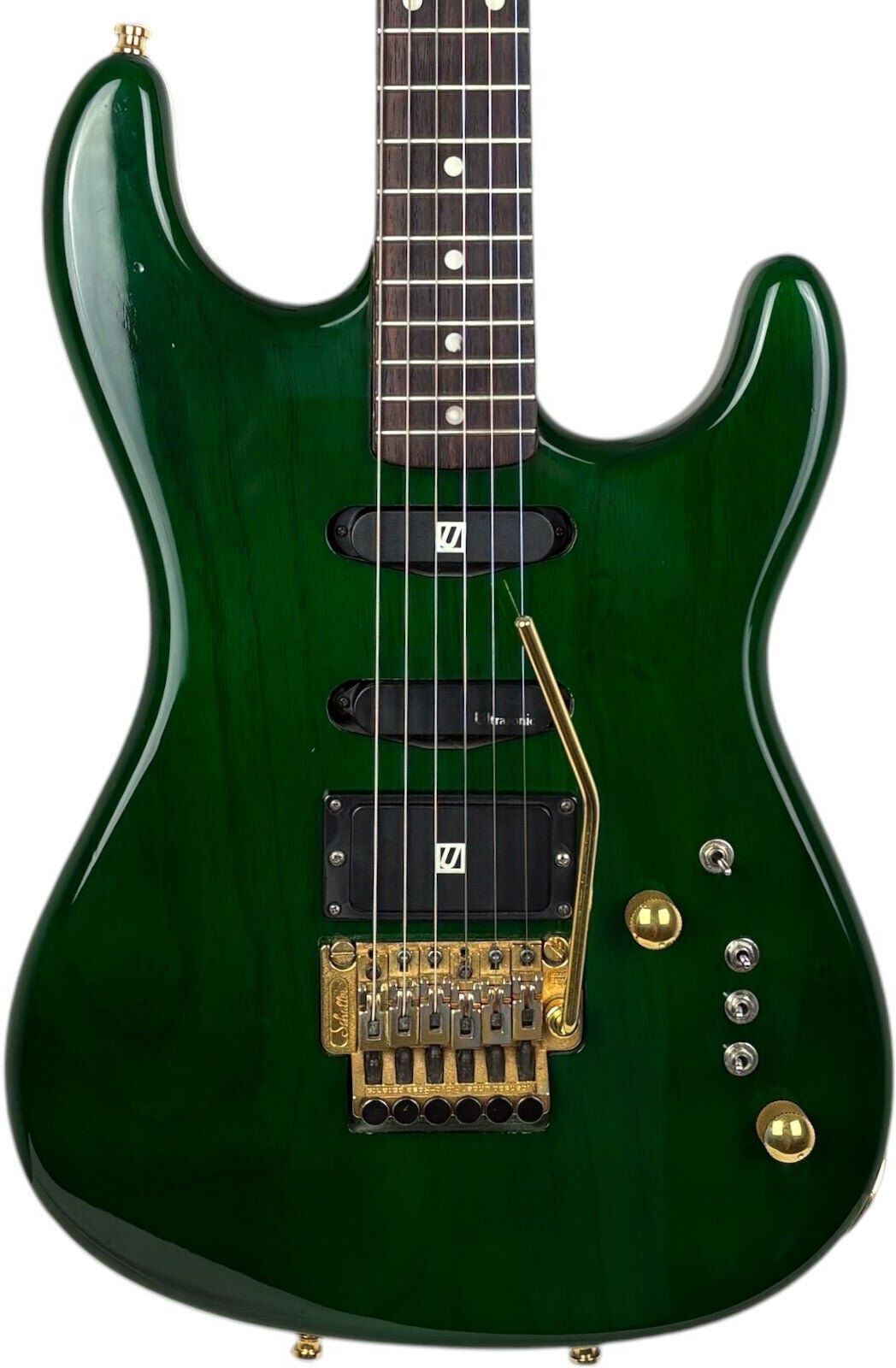 Lake Placid Custom autorstwa Andre Waldenmaier HSS Floyd Rose 1995 - See Thru Green   zielony - Refurbished