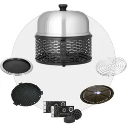 COBB PRO BLACK Holzkohle Grill inkl. Grillplatte ~ 6-teilig inkl. BBQ Flavour Qu...