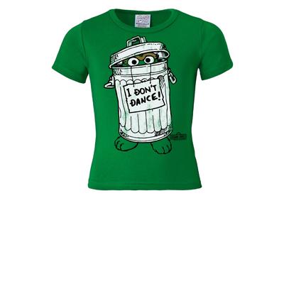 T-Shirt LOGOSHIRT "I Dont Dance", Mädchen, Gr. 92/98, grün, 100% Baumwolle, bedruckt, mehrfarbig, normal, Rundhals, Shirts T-Shirt, mit coolem Oskar-Front-Print