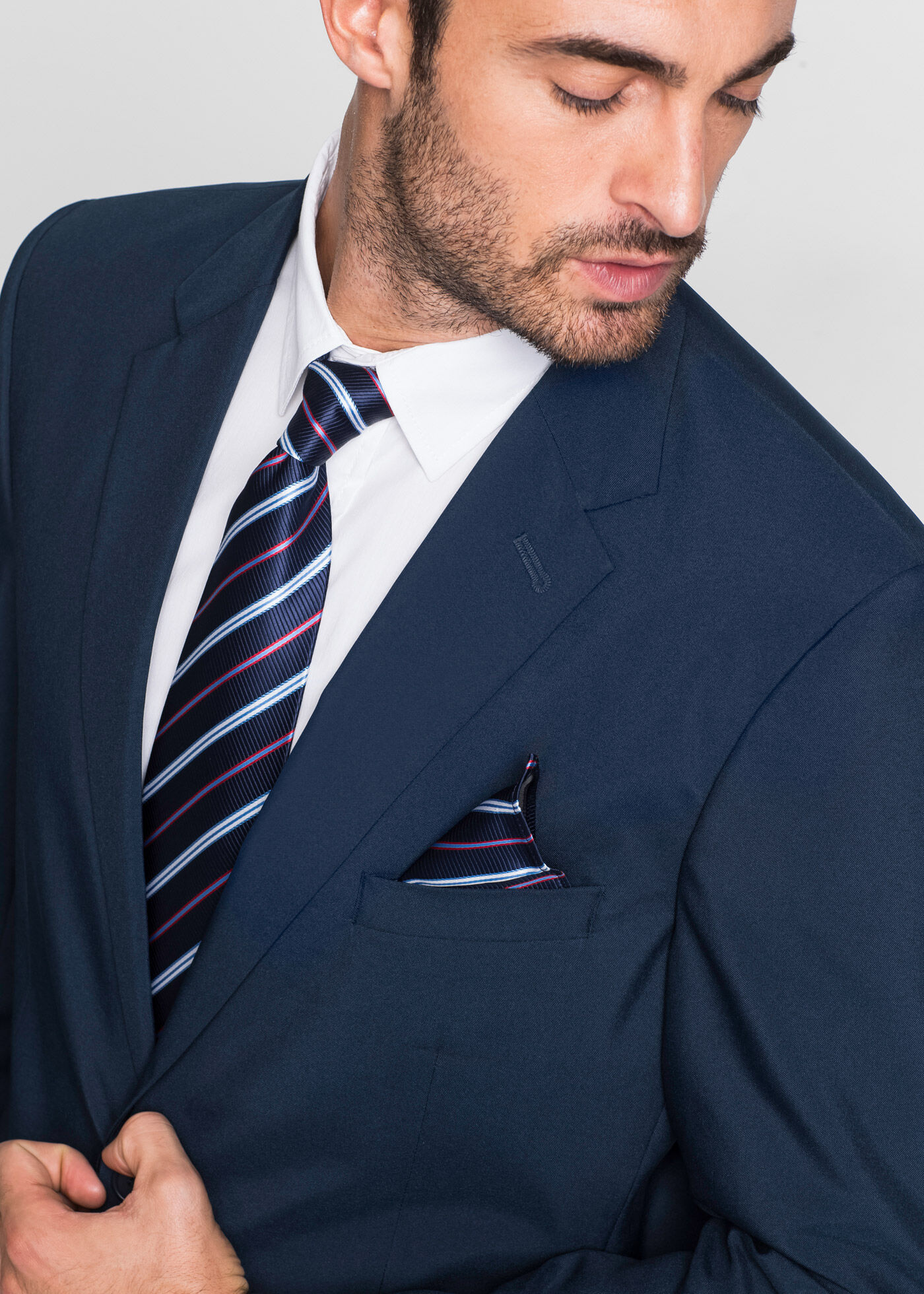 Anzug BONPRIX "Anzug (2-tlg. Set), Regular Fit", Herren, Gr. 28, U + S Gr, blau (dunkelblau), Web, Obermaterial: 100% Polyester. Futter: 100% Polyester, gepflegt, unifarben, regular fit, Anzüge Anzug, Regular Fit, pflegeleichtes Material, zweiteiliges Set