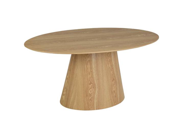 VanDerken Esstisch, Eiche, Holz, Esche, furniert, oval, Säule, 90x75x180 cm, Esszimmer, Tische, Esstische, Esstische oval