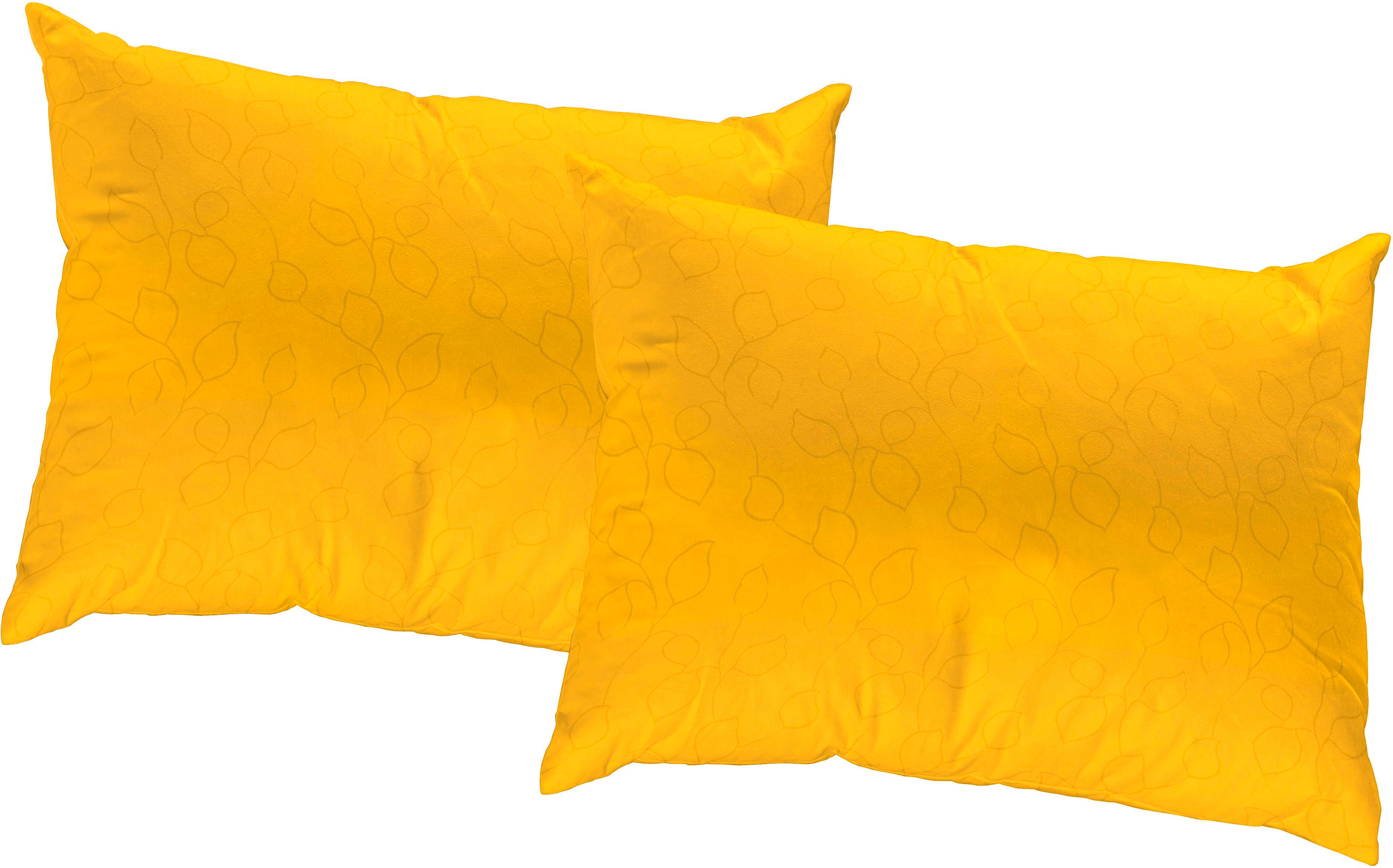 Dekokissen WIRTH "Westport" Gr. 3, gelb (gelb, ranken), B:40cm L:60cm, Obermaterial: 100% Polyester, Dekokissen_Sitzkissen_Kissenhüllen, Dekokissen gelb, ranken B/L: 40cm x 60cm, 2 Stk.
