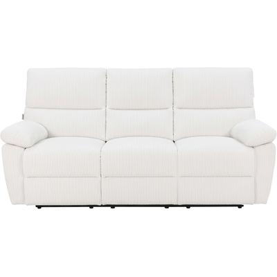3-Sitzer HOME AFFAIRE "LANNOY, manuelle o. elelektrische Relaxfunktion in 2 Sitzen, USB A/C", weiß (cream), B:201cm H:96cm T:94cm, Sofas, Elektrische Variante mit USB A/C. Federkern, Webstoff, Topseller