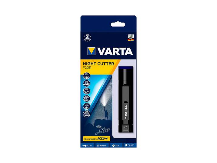 Varta Taschenlampe Night Cutter F20R Schwarz