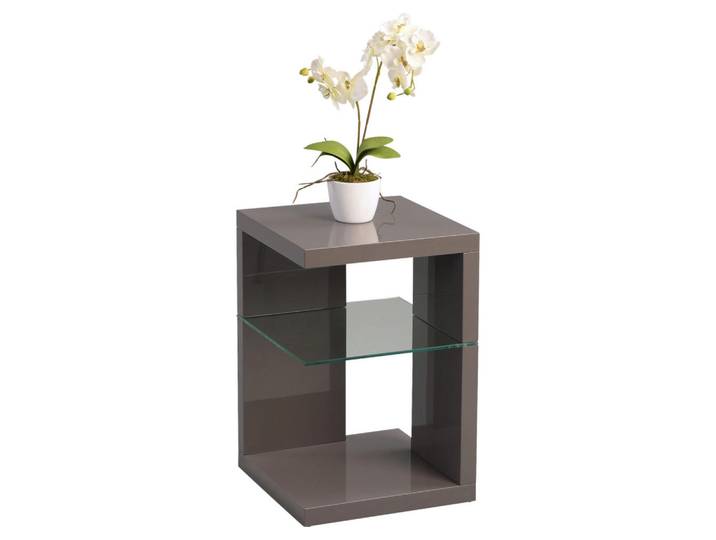 Xora Beistelltisch, Anthrazit, Glas, quadratisch, Bodenplatte, 40x60x40 cm, offenes Fach, Wohnzimmer, Wohnzimmertische, Beistelltische, Beistelltisch Glas