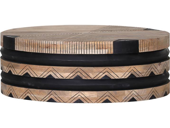 Couchtisch GUTMANN FACTORY Manda , beige (natur, natur, schwarz, natur), B:80cm H:35cm T:80cm, Tische, Couchtisch