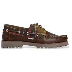 Barbour für Herren. MFO0795 Braune Leder-Bootsschuhe (44), Wohnung, Schnürsenkel, Lässig