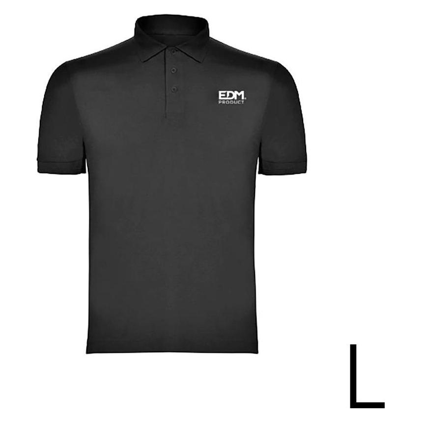 EDM Short sleeve polo shirt l-size with embroidered (L) (57575022)