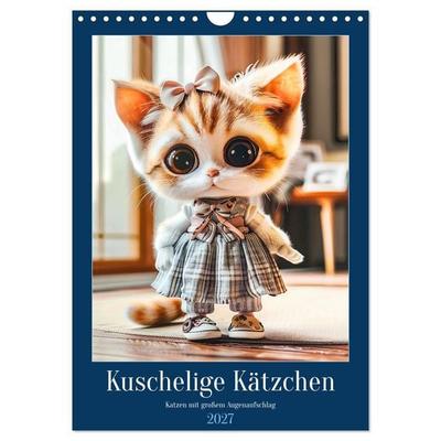 Kuschelige Kätzchen - Katzen mit großem Augenaufschlag (Wandkalender 2027 DIN A4 hoch), CALVENDO Monatskalender