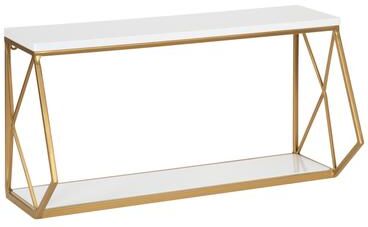 Kate and Laurel Brost Wood and Metal Wall Shelf - 22x8x10.25