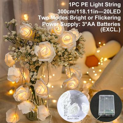 Uplift Treasures Rose Flower LED Fairy String Lights For Home And Party Decor 8