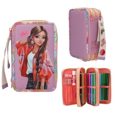 TOPModel 3 Fach Federtasche mit Anhänger GIRL POWER