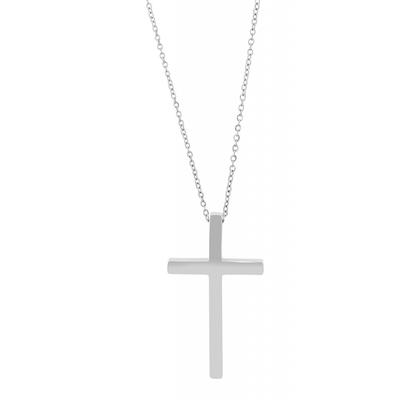 Kette mit Anhänger ADELIA´S "Unisex Edelstahl Halskette mit Anhänger Kreuz", silber (silber, kreuz), Halsketten, Damen, Edelstahl