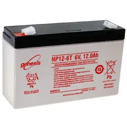Blei-Akku Hawker Enersys Genesis NP12-6T, 6,3 mm Faston Anschluss,  6V, 12Ah