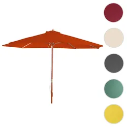 Sonnenschirm Florida, Gartenschirm Marktschirm, Ø 3m Polyester/Holz ~ terracotta