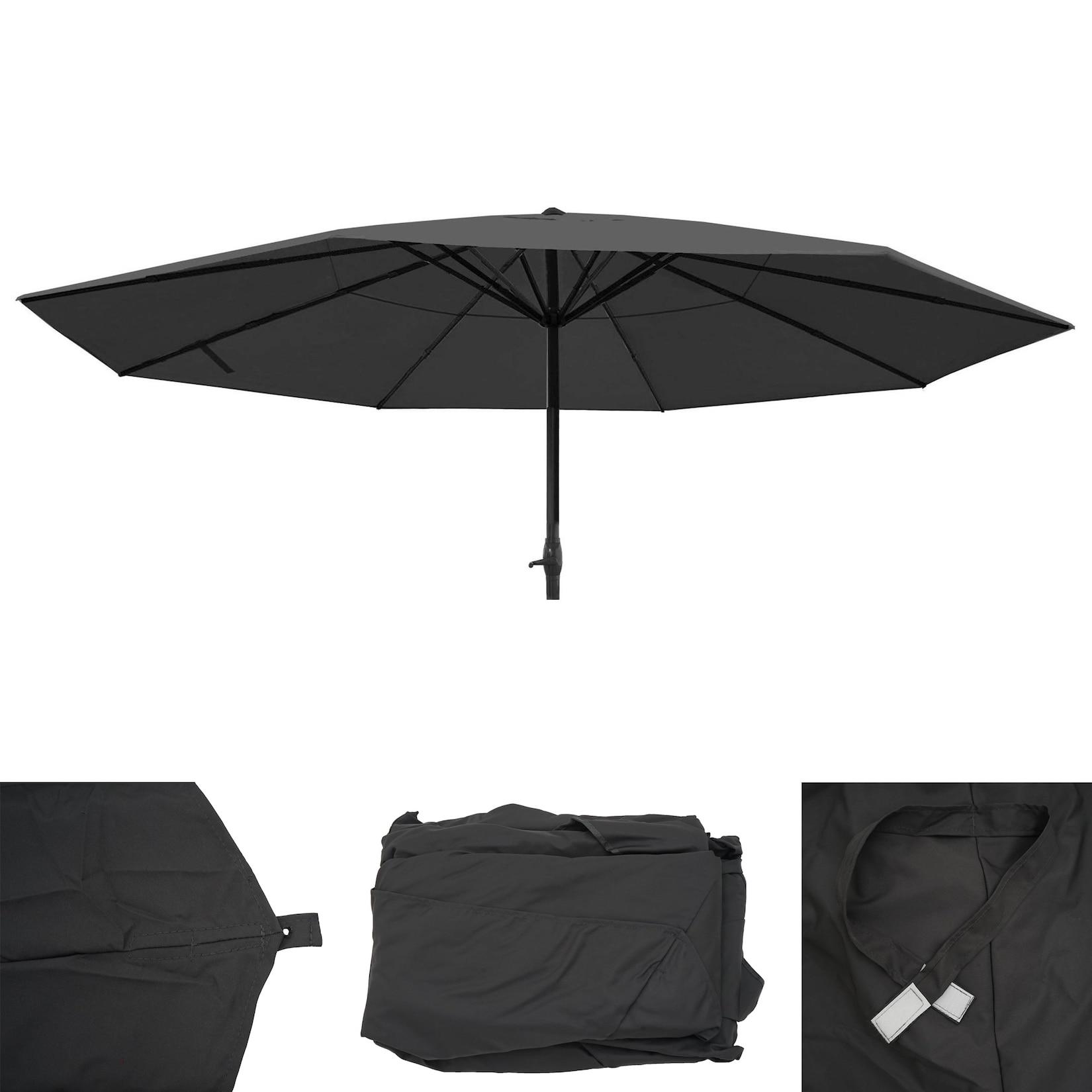 Bezug für Sonnenschirm Carpi Pro, Gastronomie Marktschirm Ø 5m, Polyester ~ anthrazit