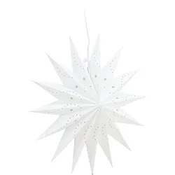 Ebuy24 Lindvallen Weihnachtsstern mit Licht Papier Ø51 cm Pendelleuchte weiß.