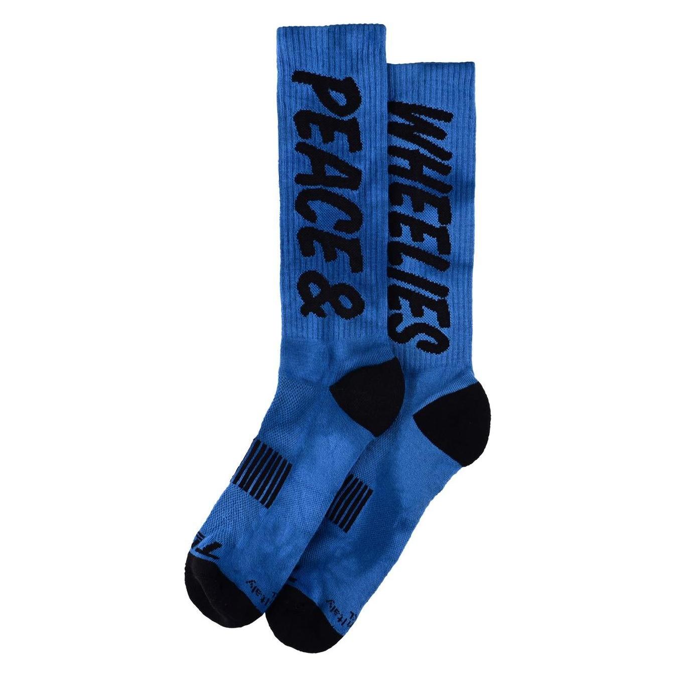Troy Lee Designs Mens Performance Socks, Peace & Wheelies, cobalt, L/XL (L/XL) (853725024)