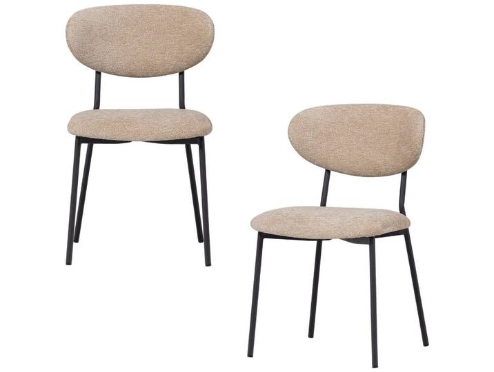 Livetastic Stuhl-Set Kjeld, Natur, Metall, Rundrohr, 47x79x53 cm, stapelbar, Esszimmer, Stühle, Esszimmerstühle, Esszimmerstühle-Set