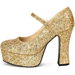Maskworld Plateau Schuhe glitter-gold