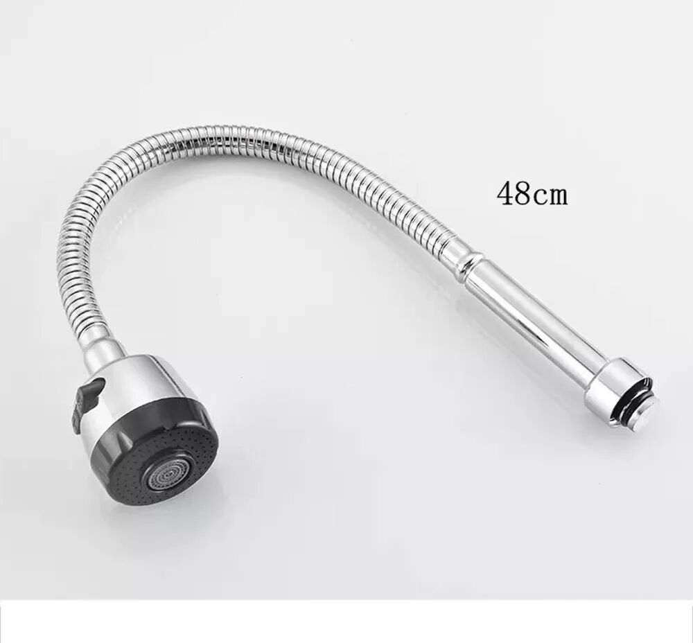 INF Tuyau de Robinet Universel en Acier Inoxydable avec Tête de Pulvérisation à 2 Modes
