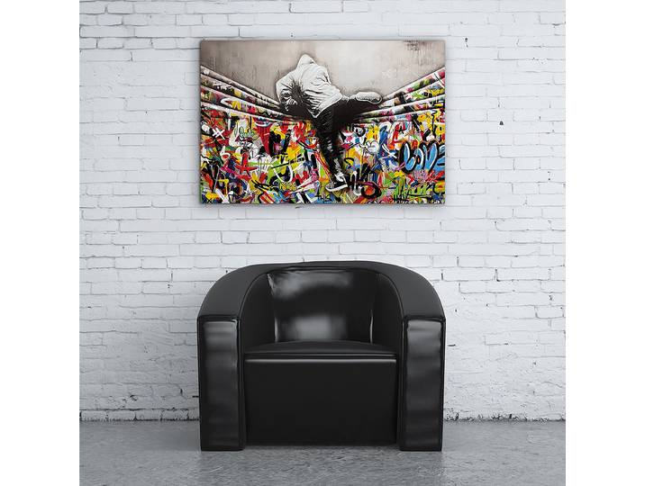 Leinwandbild Jump! Mischgewebe Multicolor 60 x 90cm