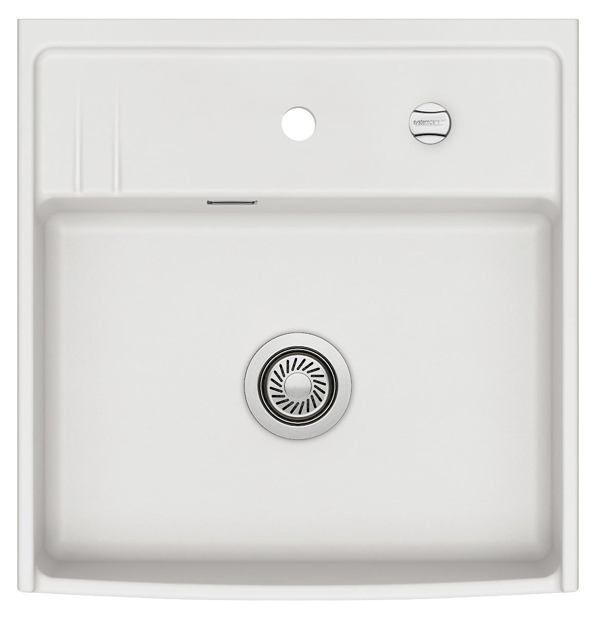 Elementspüle KENTRO 60 in SATIN für AP-Tiefe 60 cm - Excenterbedienung / systemceram / Keramikspüle