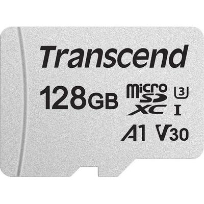 Transcend Premium 300S microSDXC-Karte 128 GB Class 10, UHS-I, UHS-Class 3, v30 Video Speed Class, A1 Application Performance Class inkl. SD-Adapter