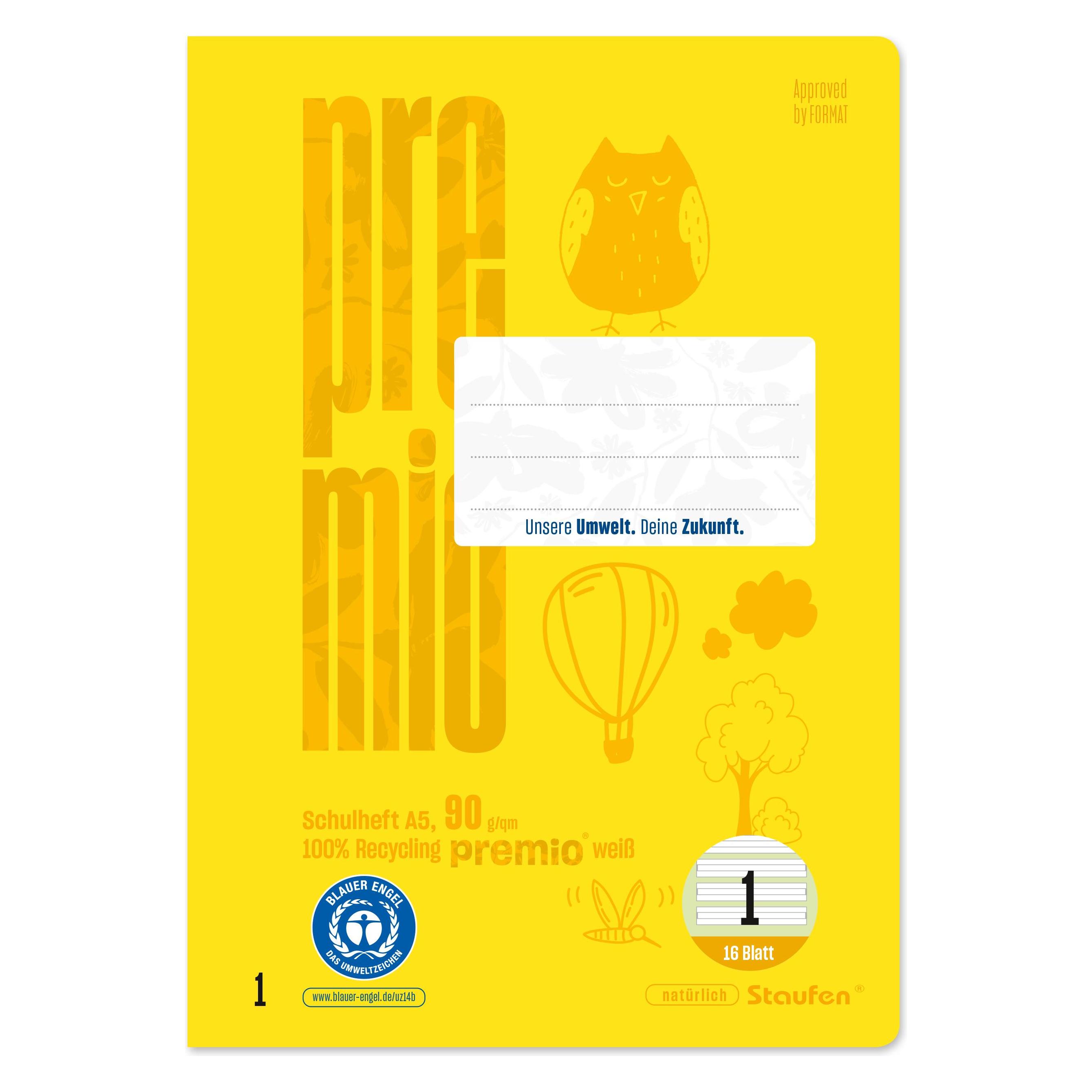 Staufen Heft LIN1 A5 16 Blatt 5/5/5mm liniert (A5, Liniert, Weicher Einband) (040780001)