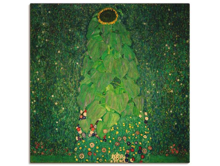 Leinwandbild ARTLAND Die Sonnenblume , grün (farbe bild(er): grün), B:70cm H:70cm, Bilder, Leinwandbild, auf Holzrahmen gespannt
