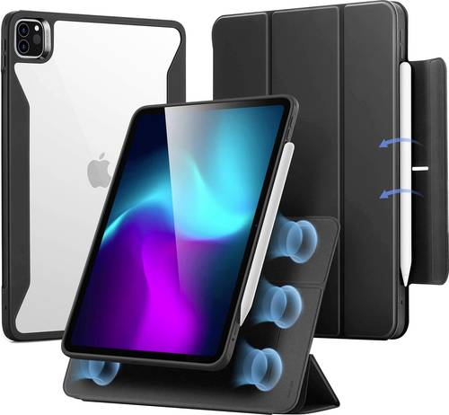 ESR Rebound Hybrid Case 360 Tablet-Cover Apple iPad Pro 13" (M4, 2024) 33cm (13") BookCase Schwarz, Transparent