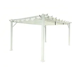 CHILLROI Chillroi Pavillon "Pergola" aus Aluminium, ca. 350 x 505 x 236 cm – Grau-Weiß
