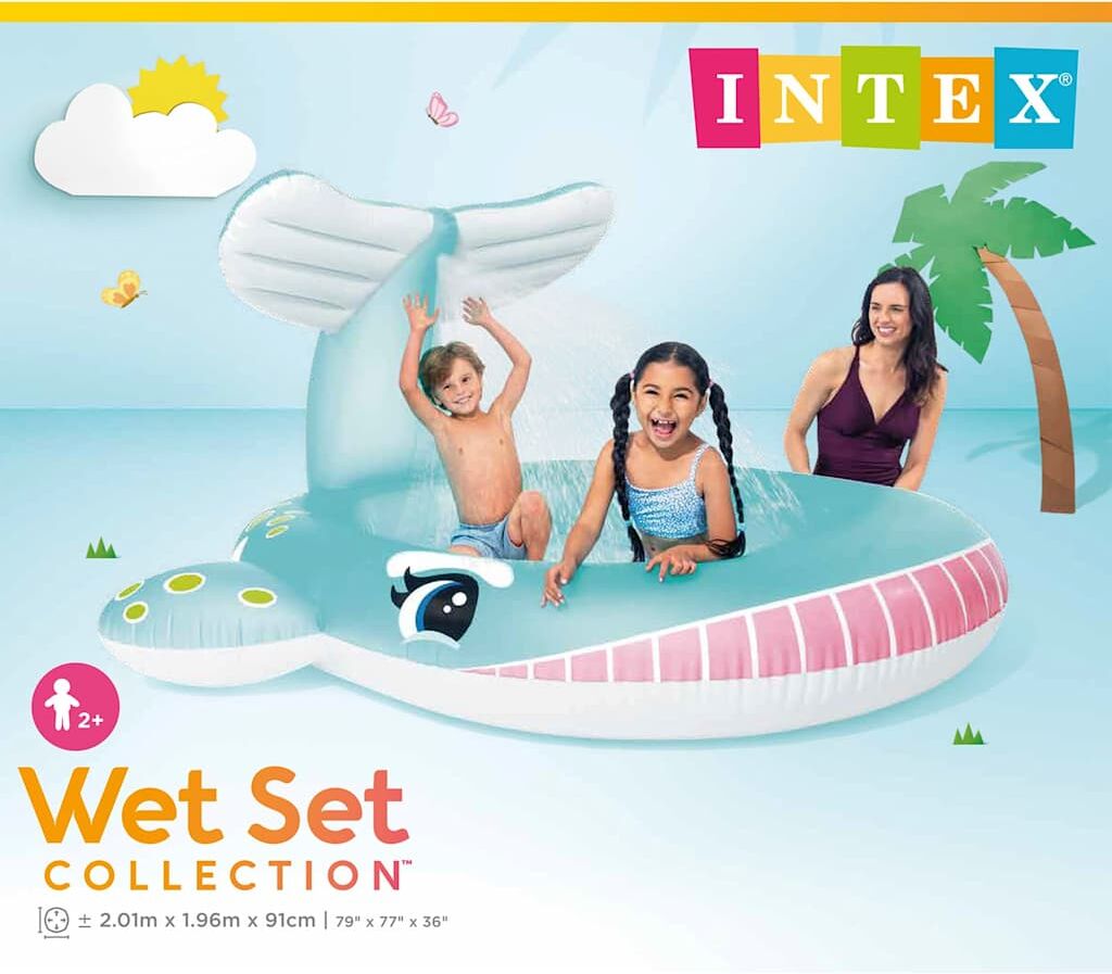 INTEX Piscine à pulvérisation Forme de baleine 201x196x91 cm