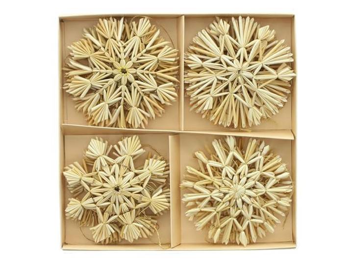 F1885 Strohsterne Tradition, 20er Set, Goldfaden Maße: Ø 9 cm