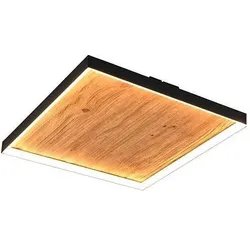 Trio, Pendelleuchte, LEDDeckenleuchte Kalea SchwarzHolzfarbig (4800 lm)