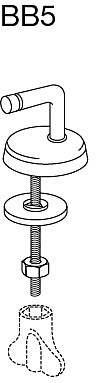 Pressalit Universalscharnier BB5P999 Edelstahl, für WC-Sitz Pinocchio, Montage von unten