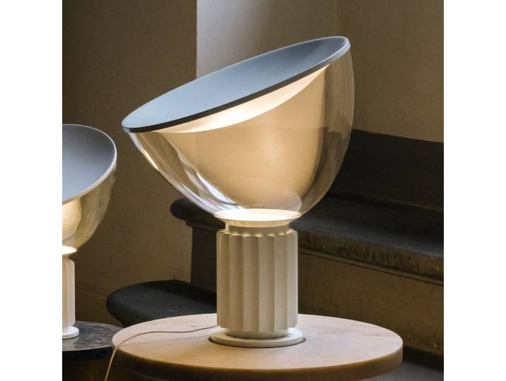 Taccia LED (Glas) Tischleuchte White - Flos - Wohnzimmer - Design - Metall - Einflammig