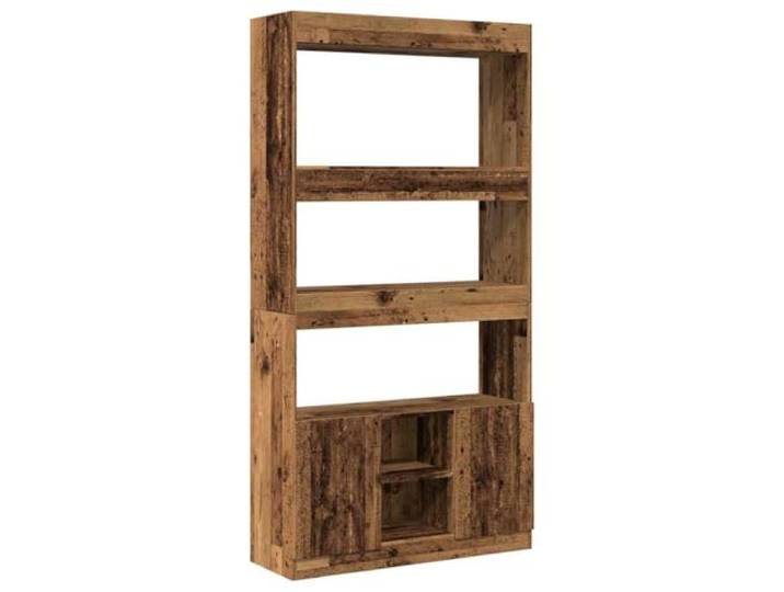 KGHERMDF Highboard Altholz-Optik 92x33x180 cm Holzwerkstoff Mit Türen, Viel Stauraum, Für Wohnzimmer Schlafzimmer Büro, Mit Wandhalterung