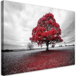 LEINWANDBILD Rote Baumlandschaft 120x80cm