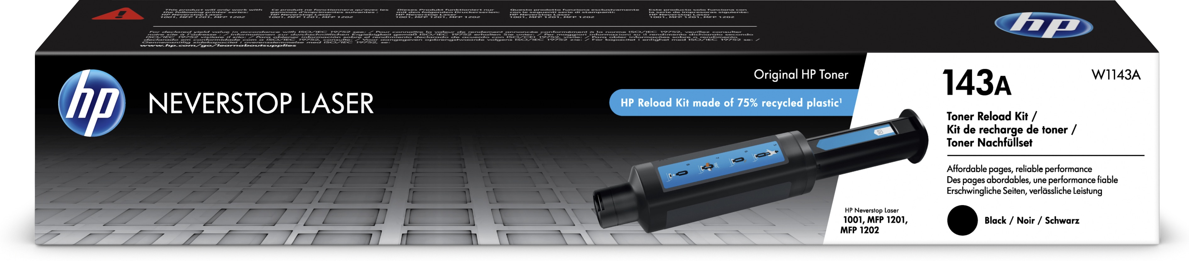 HP W1143A / 143A Original Toner Nachfüllkit Schwarz für ca. 2.500 Seiten