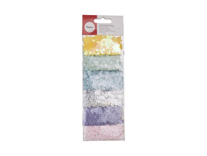 Pailletten-Mix Frühling, Formenmix, 6 Farben à 6g, SB-Karte 36g