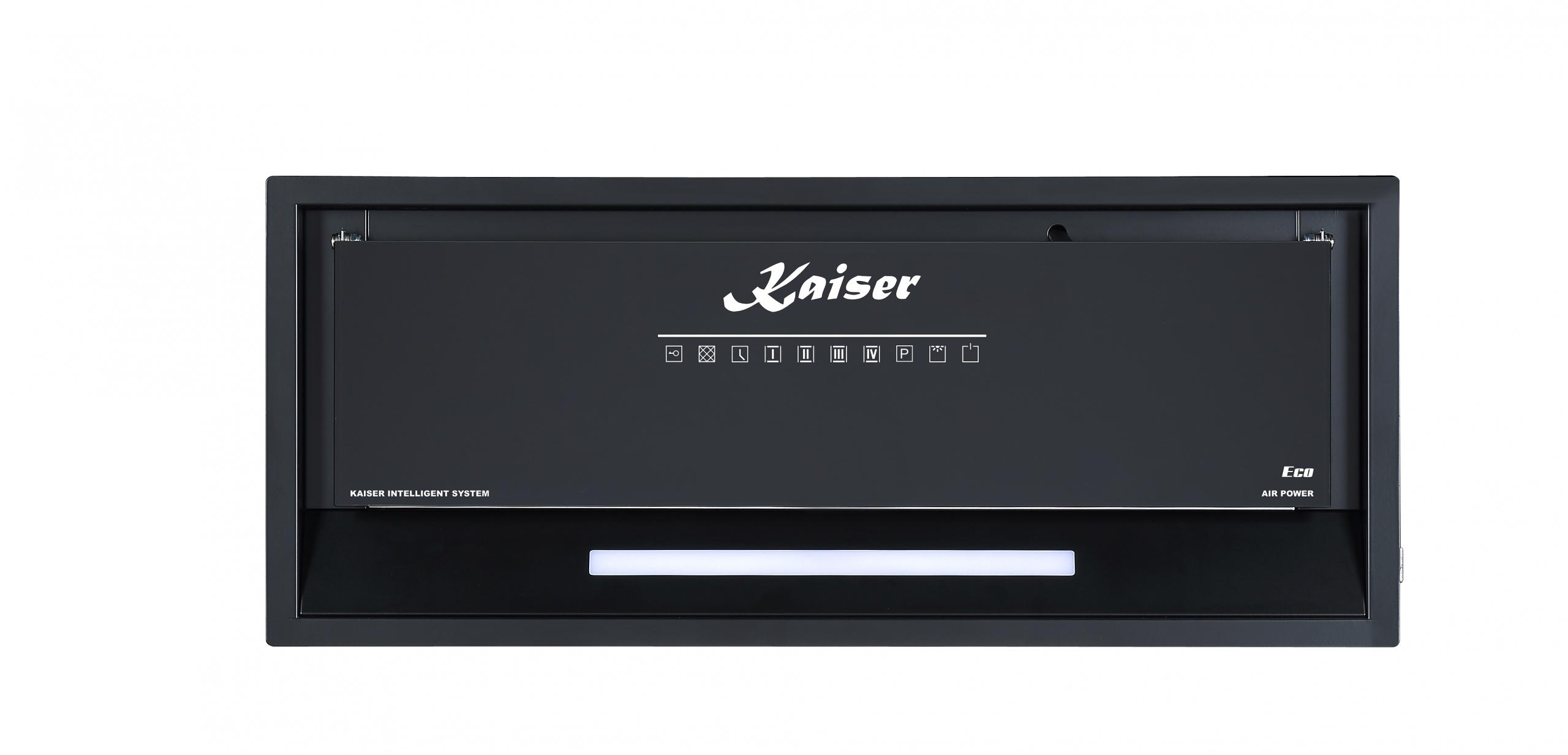 Kaiser EA 548 Lufterbaustein 52cm Schwarz Glas Einbau Dunstabzugshaube 750 m³/h LED Beleuchtung