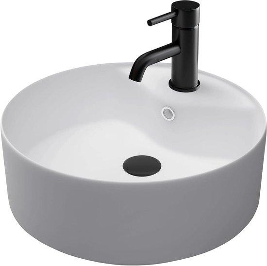 Alpenberger Keramische opzetwastafel - Ronde waskom - Wit - Diameter: 40 cm